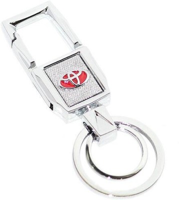 

Aura TOYOTA CARS FULL METAL IMPORTED HOOK Locking Key Chain(Silver, Red)