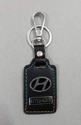 

Oyedeal 208 Car Logo Hyundai Leather Locking Key Chain(Black)
