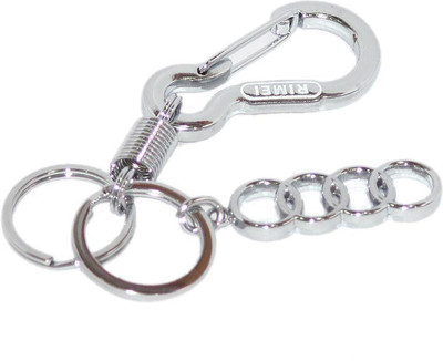

Aura Imported Steel Spring Hook Double Ring Audi Locking Key Chain(Silver)