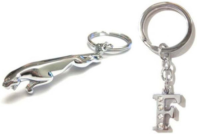 

Rashi Traders Jaguar + Alphabet F Key Chain(Silver)