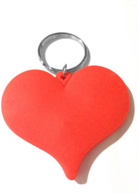 

Tech Fashion Heart Shape Rubber Red Locking Key Chain(Red)