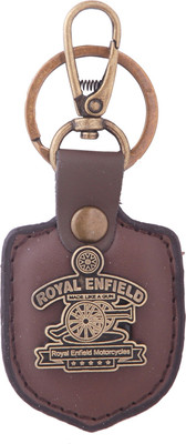 

Zeroza Royal Enfield Leather Metal RE29 Locking Key Chain(Brown)