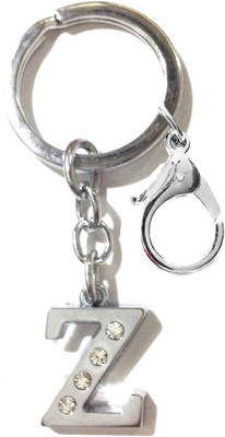 

Tech Fashion Alphabet Z Hook High Quality Chrome Metal Finish with 4 Diamonds Fixed Locking Key Chain(Silver)