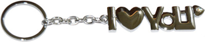 

Tech Fashion I Love You Steel Colour Metal Keyring-TF-419 Locking Key Chain(Silver)