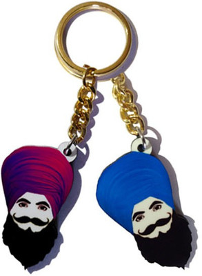 

MiiCreations Punjabi Turban Singh Beard Key Chain(Blue, Purple)