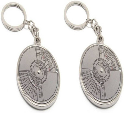 Madhuraj 50 year Calendar with pack of 2 Key Chain(Silver)
