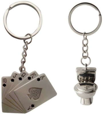 

Anishop Pocker Playing Cards and Potty Box Key Chain(Silver)