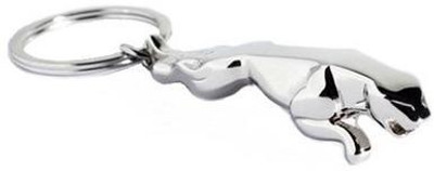 Motoway Jaguar Logo Metallic Car & Bike Key Chain(Silver)