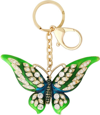 

Super Drool Embellished Royal Butterfly Key Chain(Green, Gold)