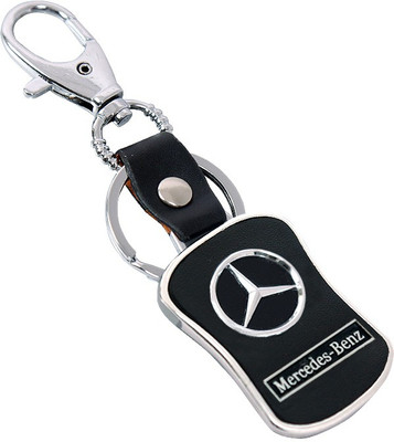 

U. R. GOD HQ Mercedes Benz Leather & Metal Car Logo Locking Key Chain(Black)