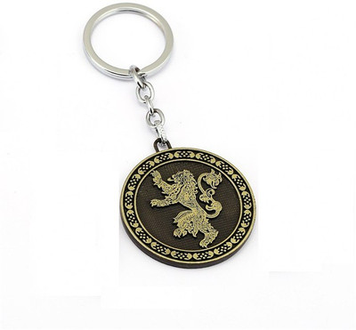 

Optimus traders Game of Thrones Family crest House Lannister Hear me Roar new round 3D 5cm Metal Key Chain(Gold)