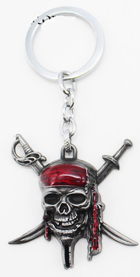 

Optimus traders Movie Pirates of the Cariibbean Jack Sparrow Skull 3d Metal Key Chain(Silver)