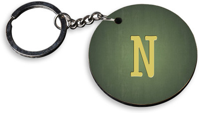 

Tied Ribbons Alpha N Wooden Circle Key Chain(Multicolor)