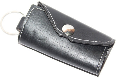 

Aura Faux Leather Small Pouch Locking Key Chain(Black)