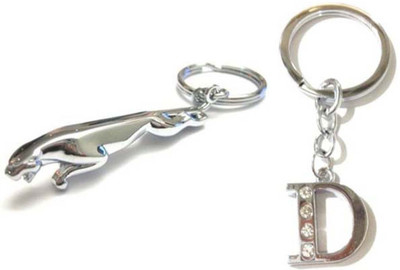 

Rashi Traders Jaguar + Alphabet D Key Chain(Silver)