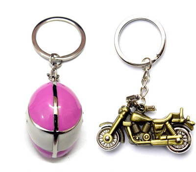 

City Choice Multicolor Helmet & Antique Bike Key Chain(Multicolor)