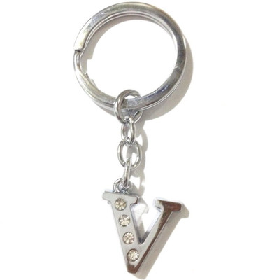 

CTW Fashion Alphabet V Chrome Metal Finish Keyring Key Chain(Silver)