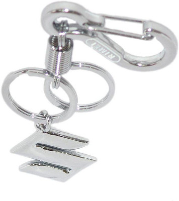

Aura Imported Steel Spring Hook Double Ring Maruti Suzuki Locking Key Chain(Silver)