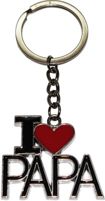 

Bainsons I-Love-Papa-Metal Key Chain(Silver, Black, Red)