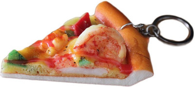 

GeekGoodies Pizza Slice Snacks Food Designer Ring Key Chain(Multicolor)