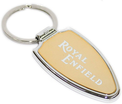 

Aura Imported Royal Enfield Metal Locking Key Chain(Gold, Silver)