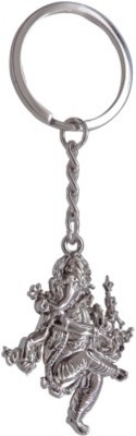 Rashi Traders Ganpati Bappa Dance Key Chain(Silver)