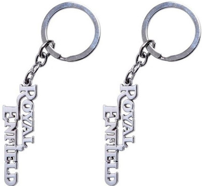 

Chainz Pack of 2 Royal Enfield Metal Key Chain(Silver)