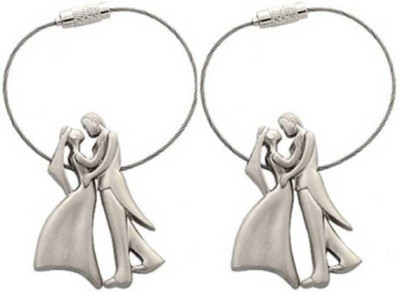 

Madhuraj Romantic Couple with pack of 2 Locking Key Chain(Silver)