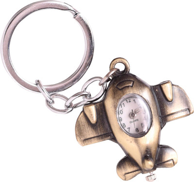 

Dealfinity Designer Aeroplane with Pocket Clock DKYCN1355 Key Chain(Brown)