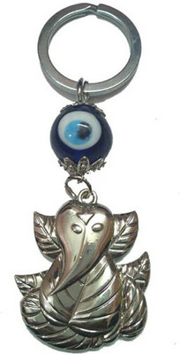 

City Choice New Leaf Ganesha with Evil Eye Key Chain(Blue, Silver)
