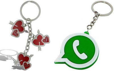 

Rashi Traders Arrow 3 Heart + Whatsapp Key Chain(Silver)