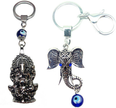 

City Choice New Combo of Ganesha with evil eye Locking Key Chain(Multicolor)
