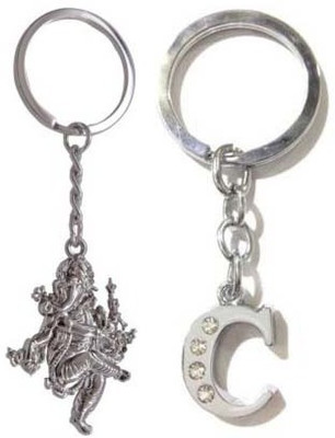 

Rashi Traders Ganpati & Alphabet C Key Chain(Silver)