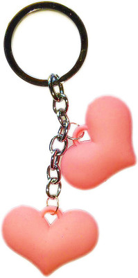 

Tech Fashion Two Pink Heart Valentine Gift Locking Key Chain(Pink)
