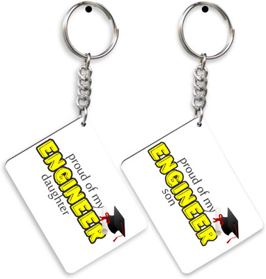 

Tied Ribbons Proud Of My Engineer Daughter & Son Combo Key Chain
