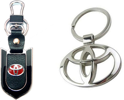 City Choice Toyota Leather Metal Hook Combo Locking Key Chain(Multicolor)