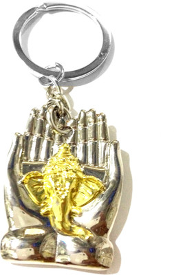 

Tech Fashion Ganesh Ganpati In Hand Locking Key Chain(Silver)