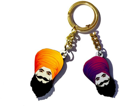 

MiiCreations Punjabi Turban Singh Beard Key Chain(Purple, Orange)