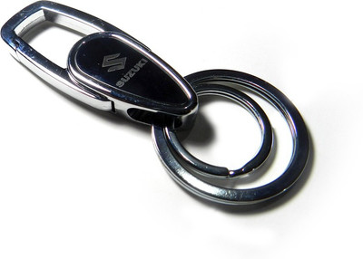 Techpro with Suzuki design SILVER COLOUR METAL WITH LOCK DROP DESIGN Locking Key Chain(Multicolor)
