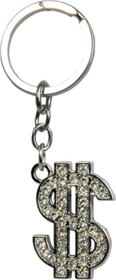 

Oyedeal Diamond Studded Dollar Key Chain(Silver)