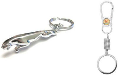 

Rashi Traders Jaguar + Honda Spring Locking Locking Key Chain(Silver, Red, White)
