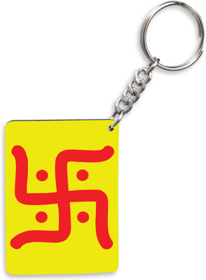 

Tied Ribbons Yellow And Red Swastik Giftsset Of 4 Key Chain(Multicolor)