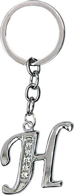 

U R God Diamond Studded Alphabet "H" Key Chain(Silver)