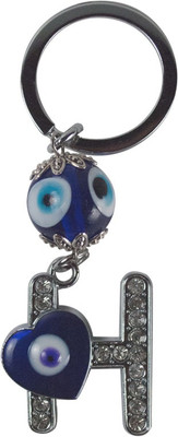 

Forty Creek Letter H With Heart Key Chain(Blue, Silver)
