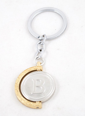 

Forty Creek Round Shape Revolving Letter B Key Chain(Silver)