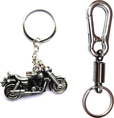 

City Choice Combo of Grey Bike Shape & Spring Hook Locking Key Chain(Grey)