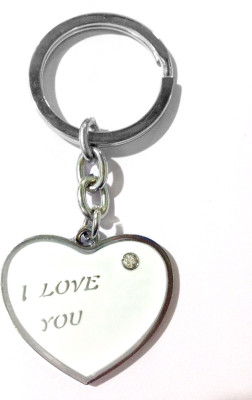 

Tech Fashion Heart Shape White I Love You One Diamond Locking Key Chain(White)