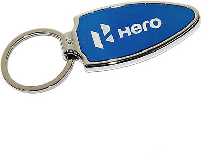 Aura Hero Bike Full Metal Imported Locking Key Chain(Blue, White, Silver)