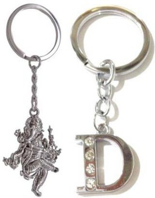 

Rashi Traders Ganpati & Alphabet D Key Chain(Silver)