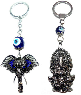 

City Choice Beautiful Combo of Ganesha with evil eye Key Chain(Multicolor)